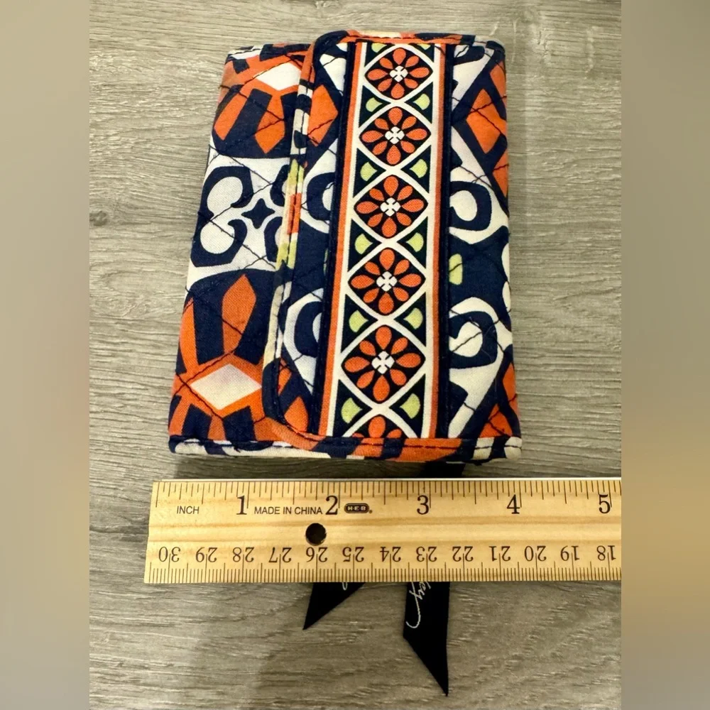 Vera Bradley Retired Pattern Euro Wallet: Orange, Blue, Green, White. Used